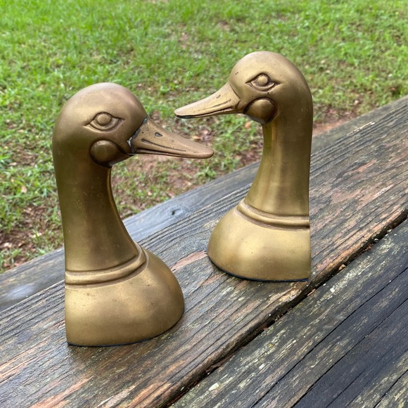Mid Century Solid Brass Duck Bookends - Picture 4 of 6